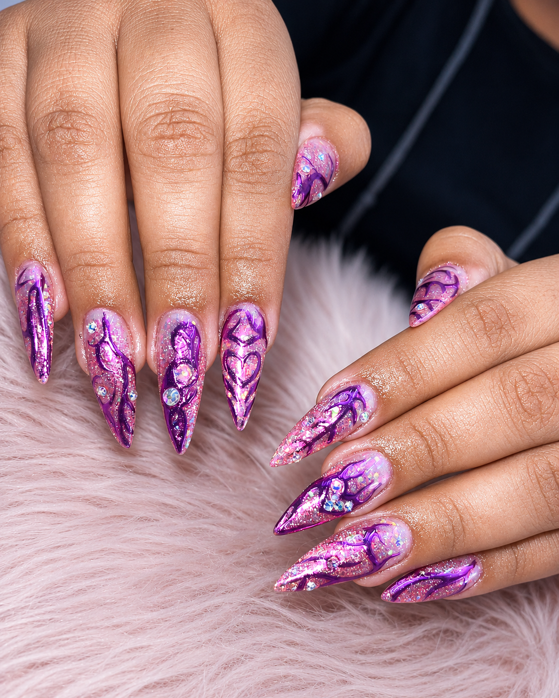Nail Art Pro — diseño artístico morado